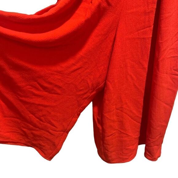 Gianni Bini red tie front wide leg romper jumpsuit culottes XS - Picture 3 of 8